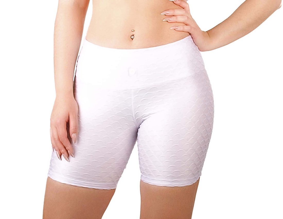 Fit shorts with texture effect for women