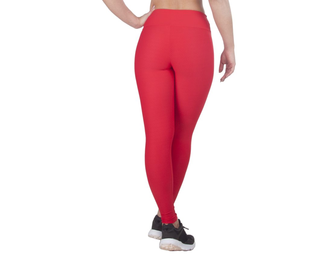 Legging texturizada de cor lisa.