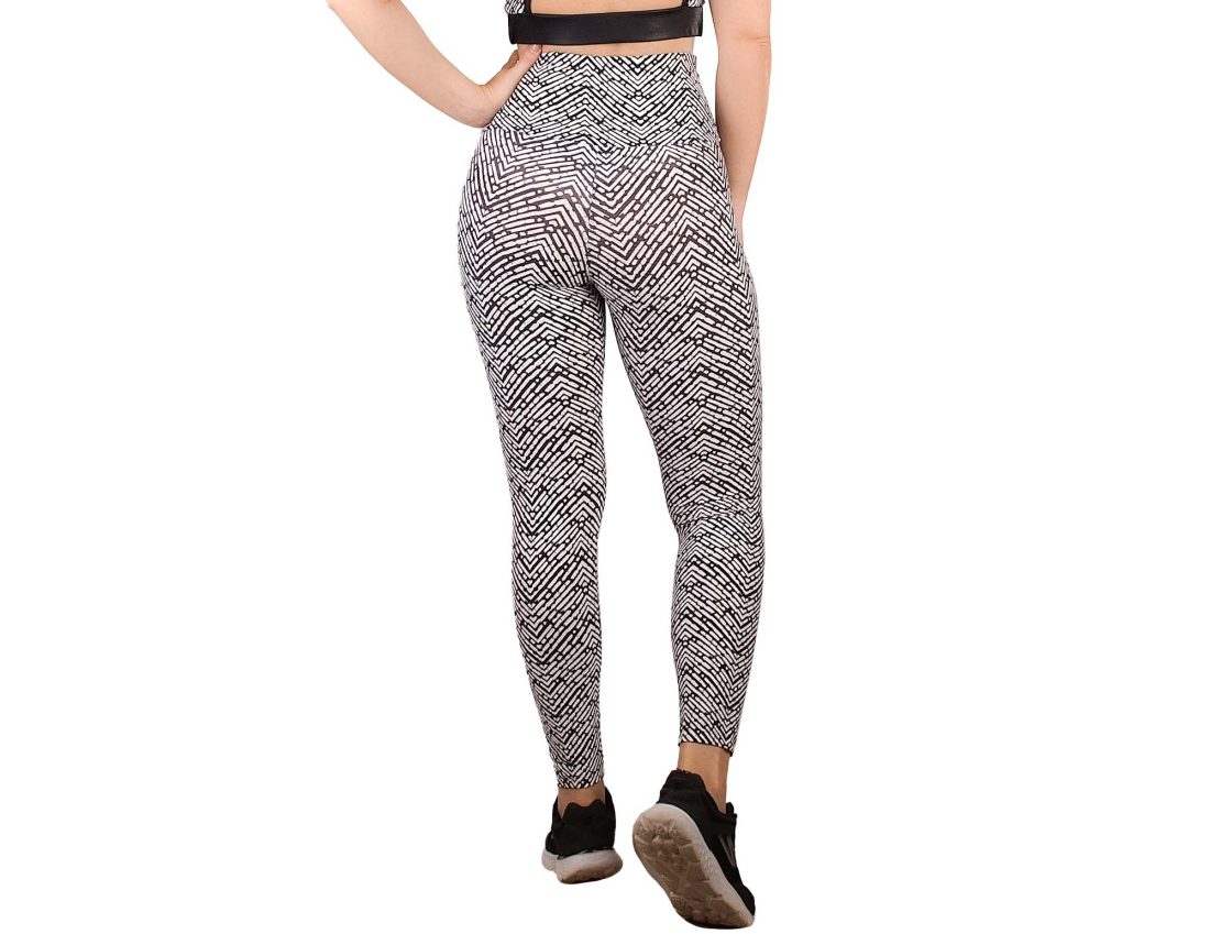 Legging de Desporto preta e branca