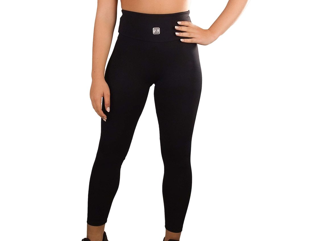 Legging desporto,  cintura subida em malha jacquard