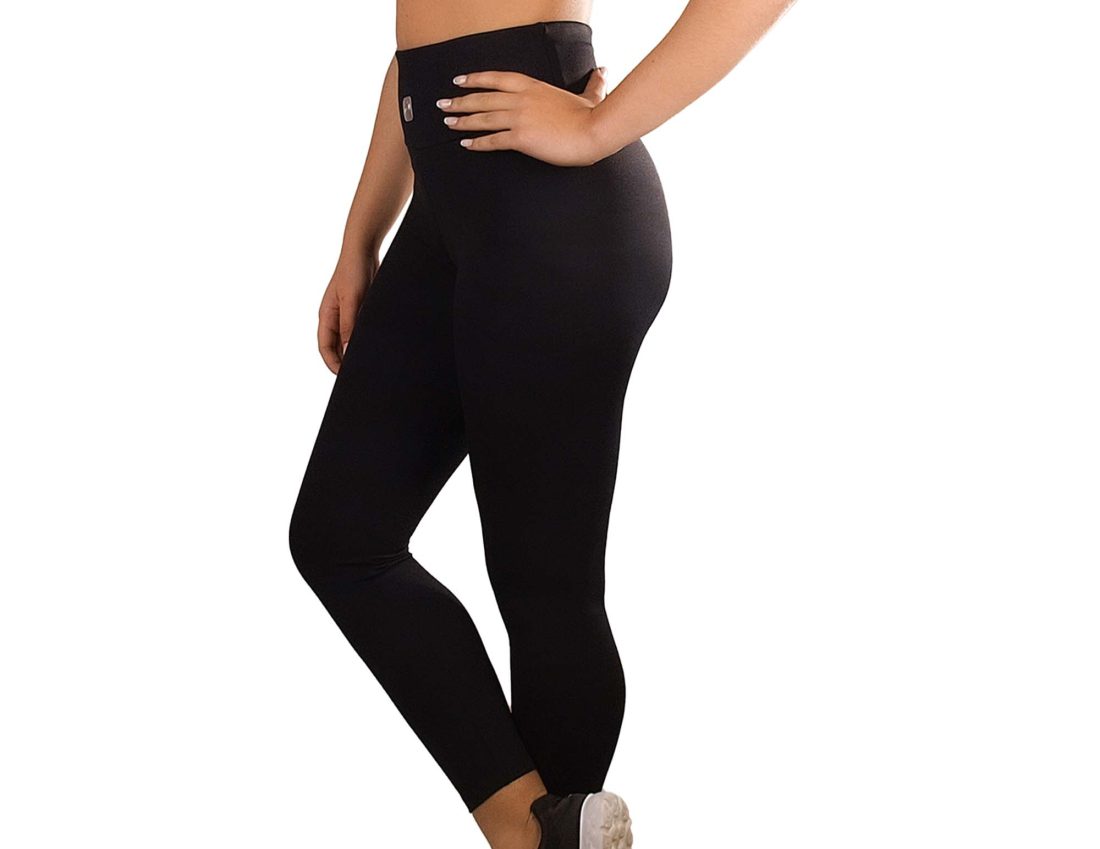 Legging desporto,  cintura subida em malha jacquard