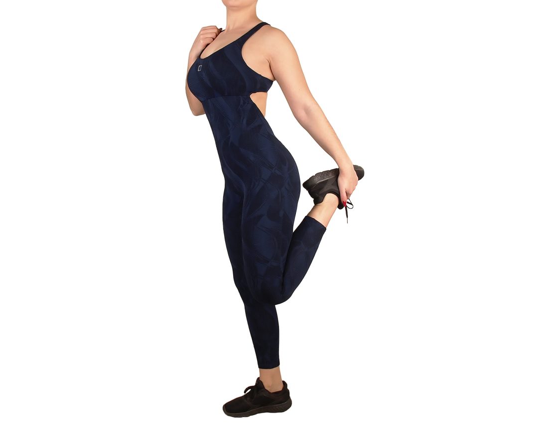 Women's overalls, open competition strap on the back