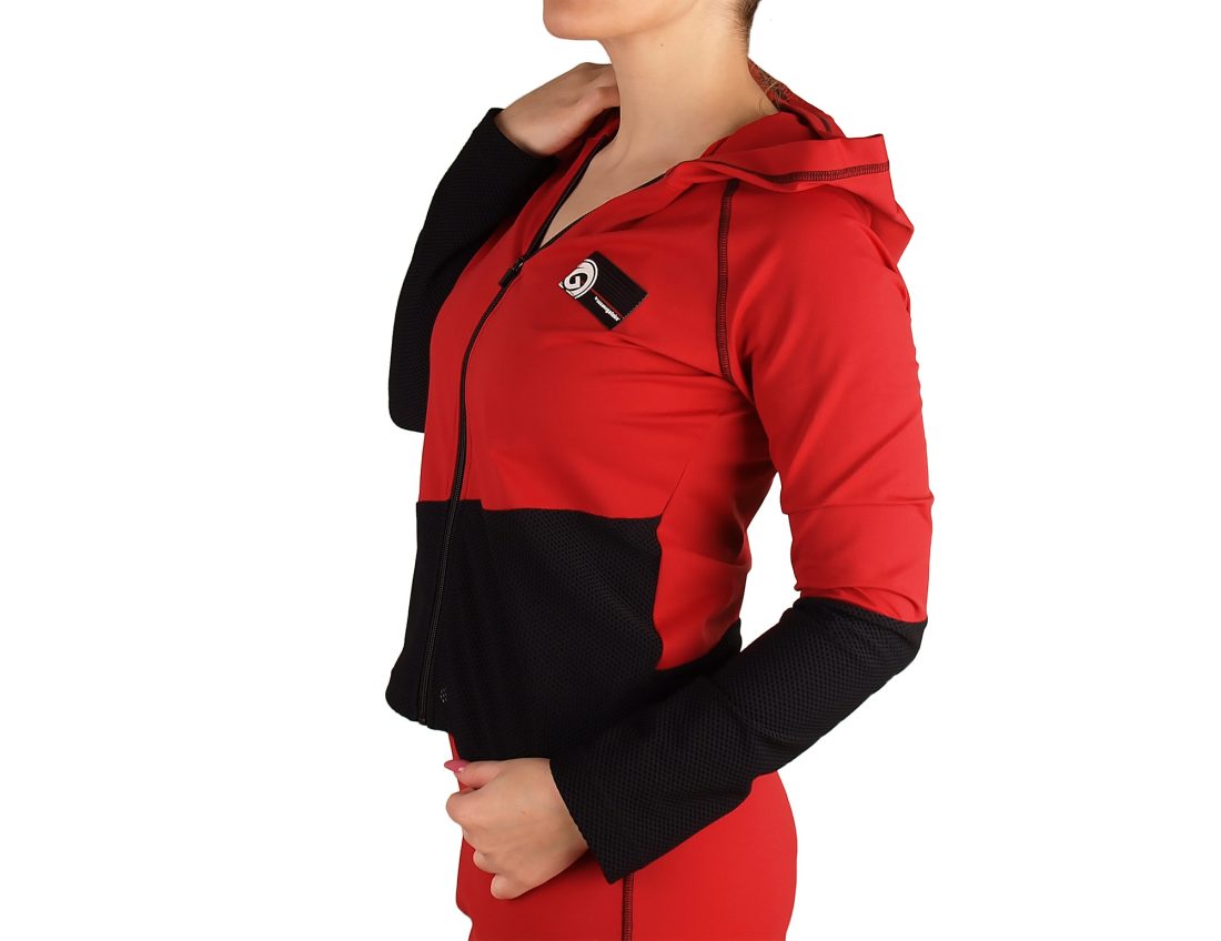 Women's jacket with hood and zipper